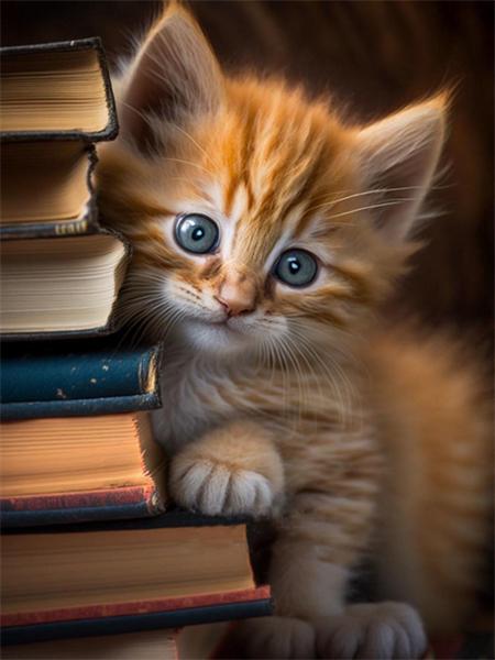 5D Diamond Painting Cat Full Round Mosaic Embroidery Animal Handmade Gift Home Decor