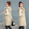 Gilet con cappuccio tinta unita da donna autunno inverno caldo ispessimento sciolto giacca senza maniche da donna