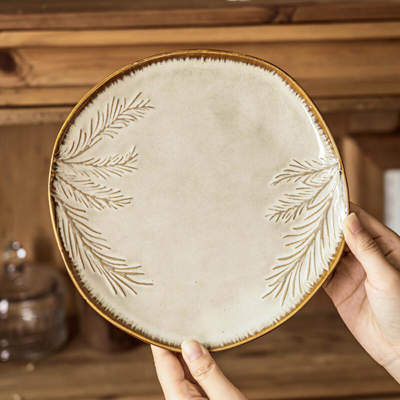 8-inch Nordic Irregular Embossed Ceramic Serving Plate