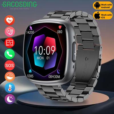 2026 Smart Watch BP Health Monitoring  HRV Bluetooth Call SOS Men Women Sport Fitness Tracker Oxygen Watch