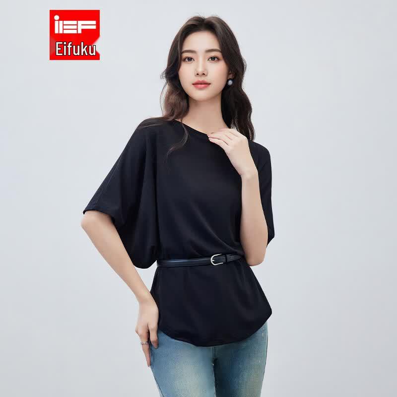 IEF 2026 Summer Batwing Sleeve Loose T-Shirt One Size