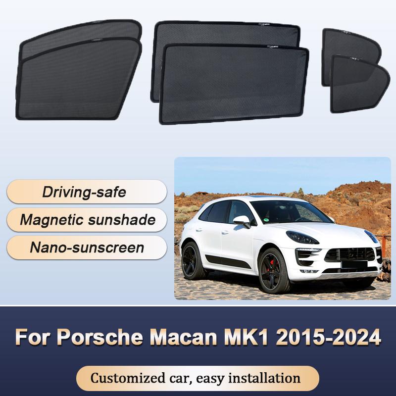Sun Shades For Porsche Macan MK1 2015~2024 2023 Car Sunshades Heat insulation Curtains Privacy Windows Visor Auto Accessories