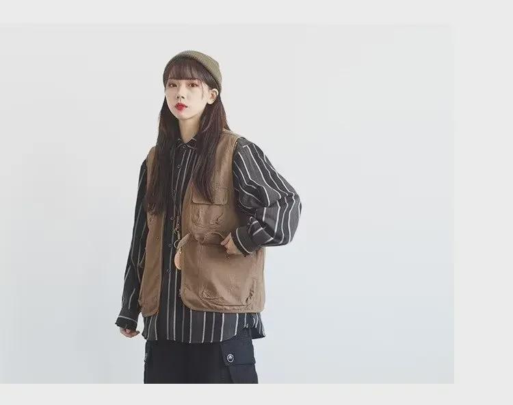 Trendy Unisex Vesty s Více Kapsami a Logem - Ležérní Pracovní Oděv pro Tanec a Fotografii