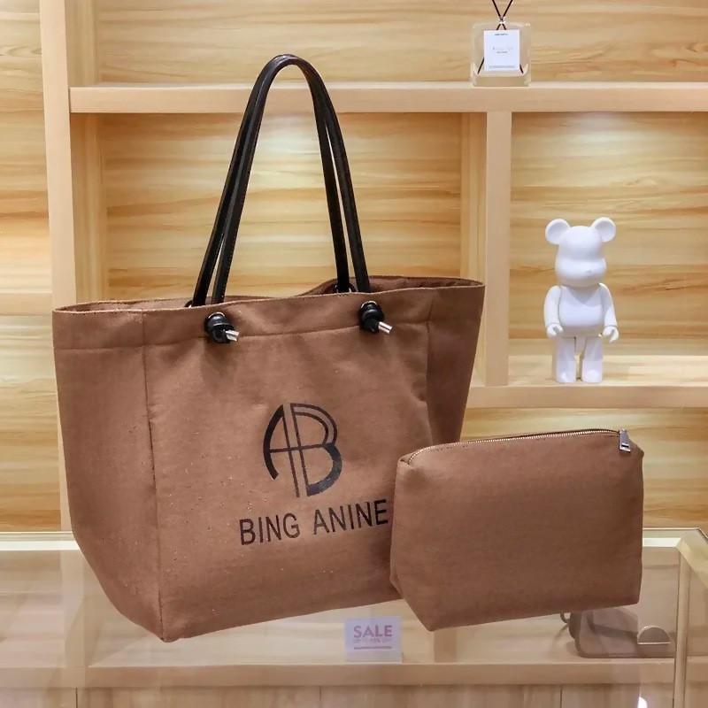 

Korean Large-capacity Letter-printed Shoulder Bag Cotton Linen Canvas Tote Portable Commuting Practical All-matching Female 38x20x34