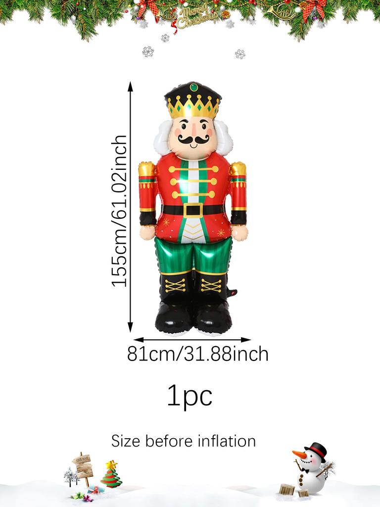 1pc 60-inch Standing Christmas Aluminum Foil Balloon, Suitable for Christmas Theme Parties, Snowman Theme Parties,birthday Party