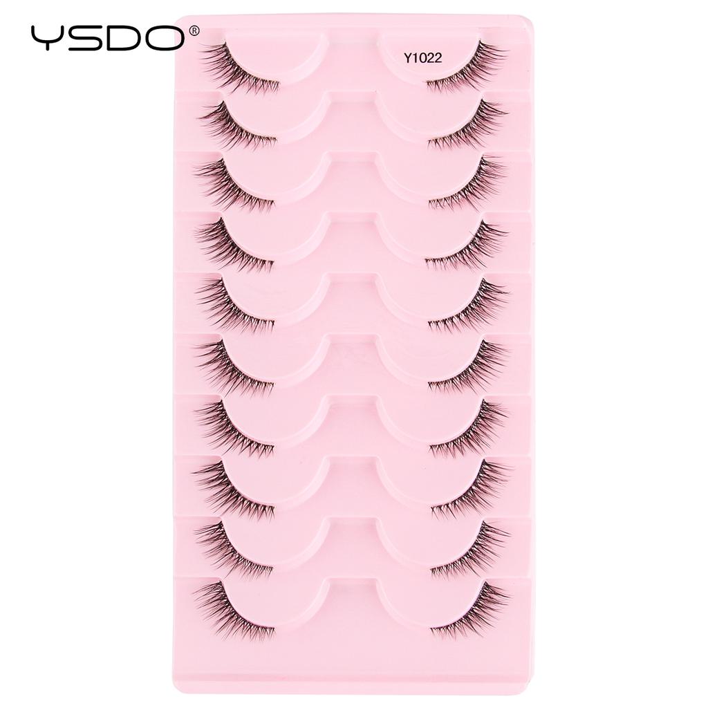 YSDO Half Lashes 5/7/10 Pairs Half False Eyelashes Soft Natural Cat Eye Lashes Makeup 3D Mink Eyelash Extension Fluffy Faux Cils