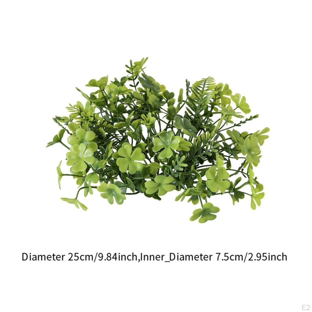 Umělý svíčkový prstenový věnec, ozdoba stolu se zelenými listy na dovolenou