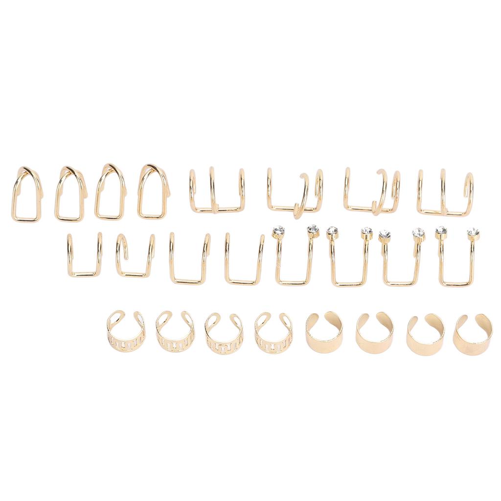 48Pcs Ear Cuff Non Piercing Colorfast Rugged Lightweight Stylish Braid Beads Hair Jewelry for