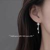 925 Sterling Silver Flower Tassel Stud Earrings - Light Luxury, New 2025 High-End Jewelry for Women