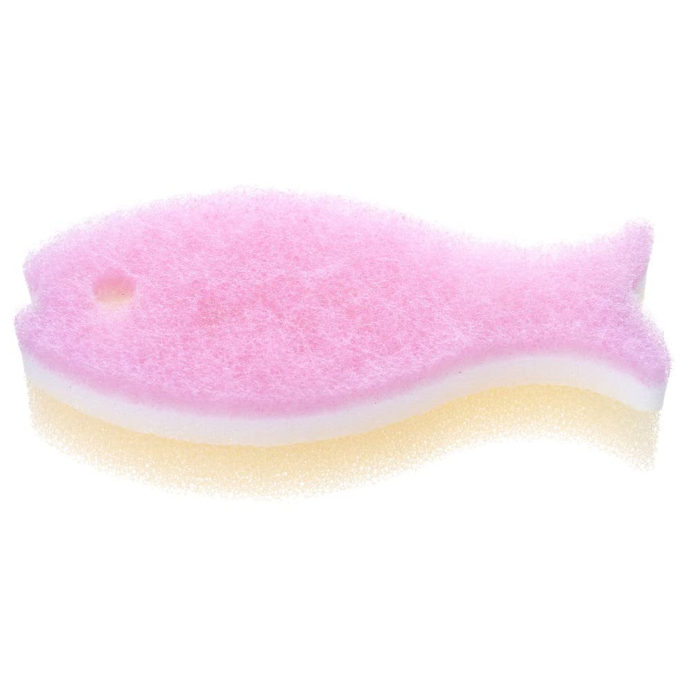 

Marna Fish-Shaped Kitchen Sponge[All 7 Colors] - 3-Layer Dishwashing Sponge in Deep Pink for Dishes/Tableware Cleaning рожевий