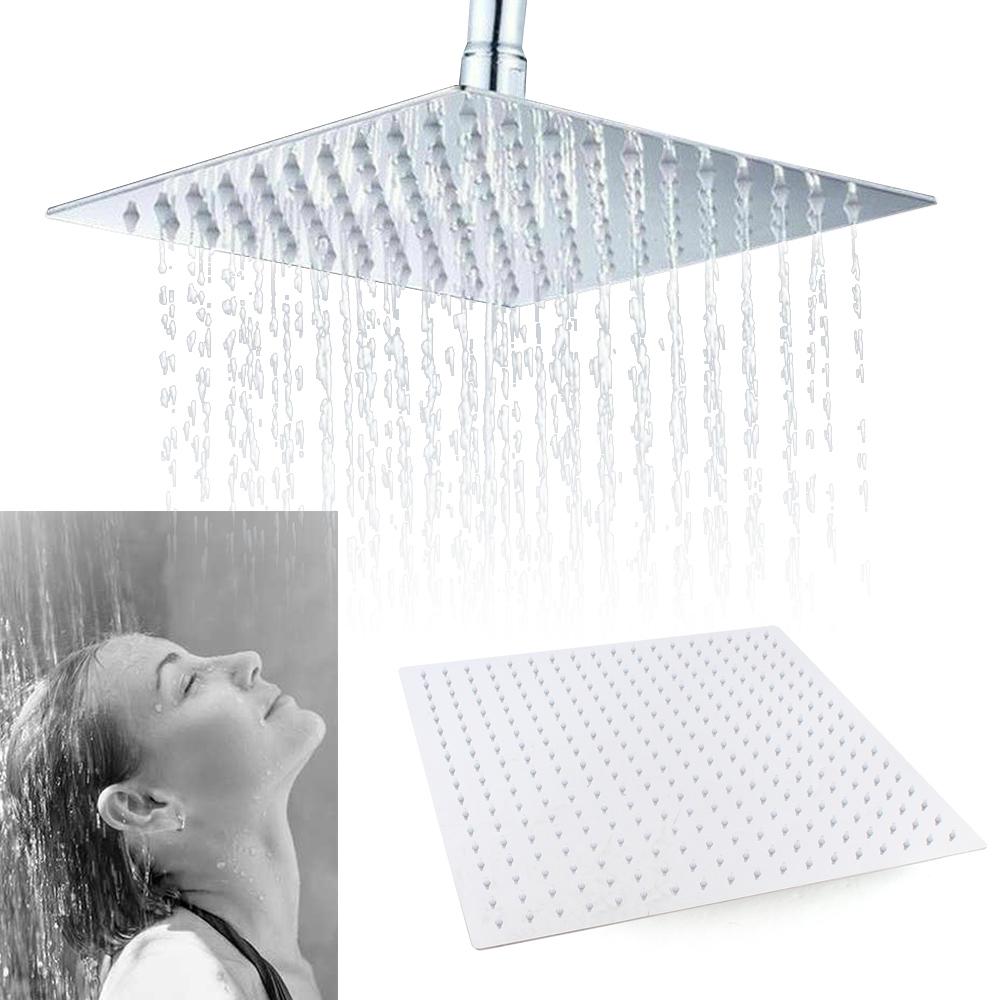 

25x25см Лейка для тропического душа Высокого давления Нержавеющая сталь Лейка для дождя Квадратная Лейка для тропического душа Легко установить светло-серый