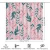 Waterproof Shower Curtain Greenery Leaves Pattern Decorative Bath Liner Pink Color For Bathroom Accessories Decoration Size72X84