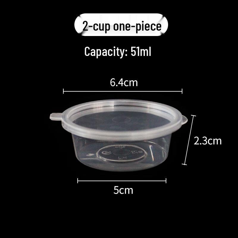 

Disposable Plastic Condiment Containers with Lids, 2 oz, 100 Pack