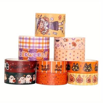 Ensemble de rubans Washi pour Halloween, décoration de bordure de compte à main, ruban de masquage adhésif pour Halloween