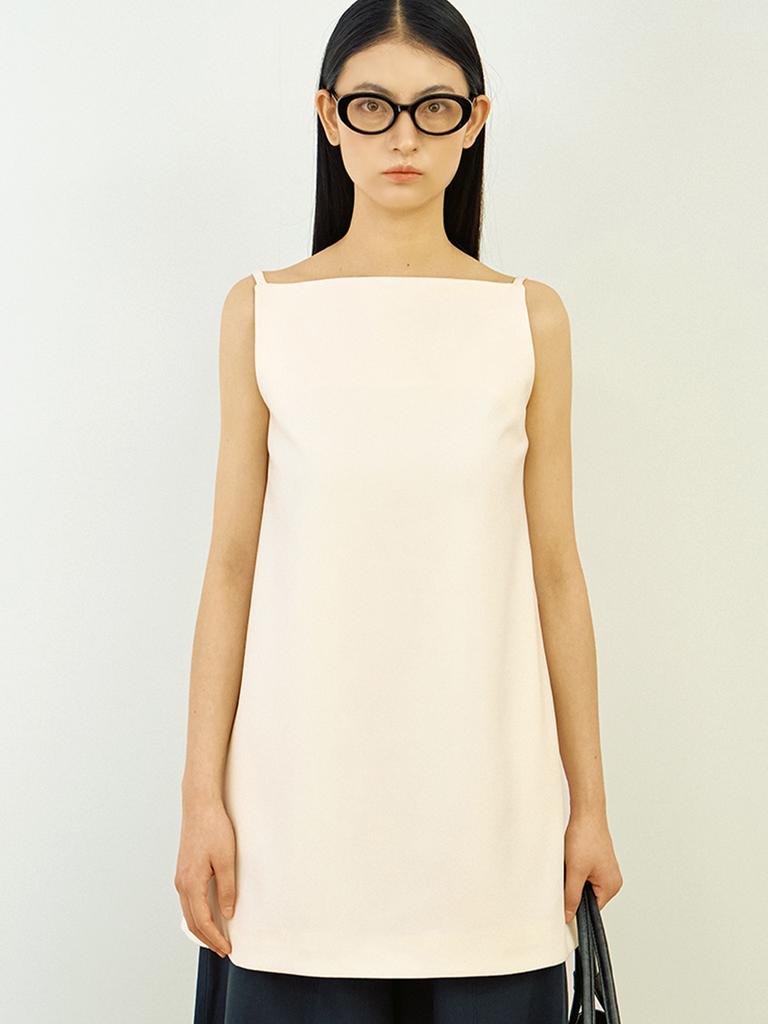 Wimenong Basic String Square Dress-Top