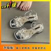2025 New Summer French Roman Sandals Women's Super Fire Beautiful Versatile Not Tired Feet Wear with Skirt High Heels