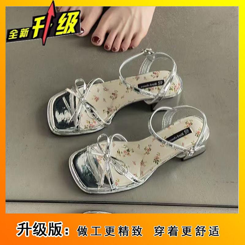 2025 New Summer French Roman Sandals Women's Super Fire Beautiful Versatile Not Tired Feet Wear with Skirt High Heels