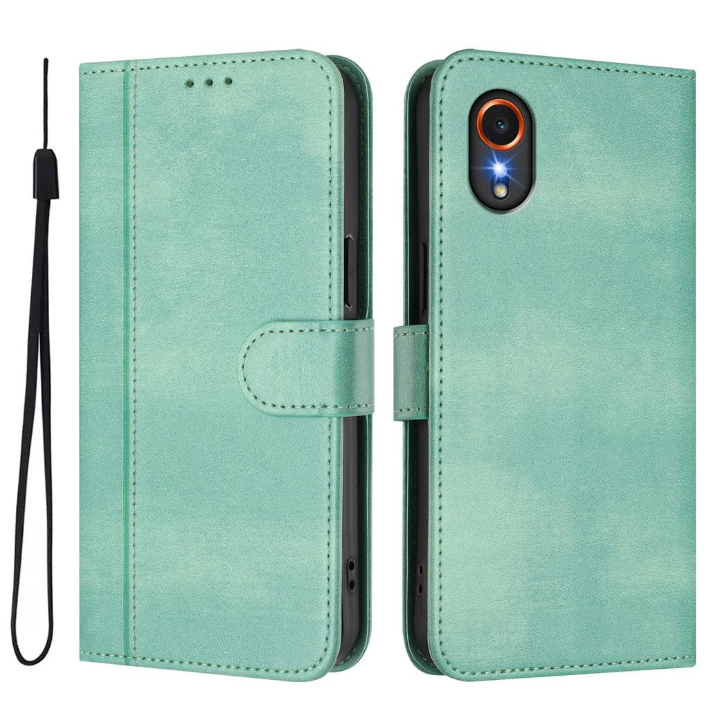 For Samsung Galaxy Xcover7 Cases Wallet Stand Retro Texture Leather Phone Cover with Lanyard
