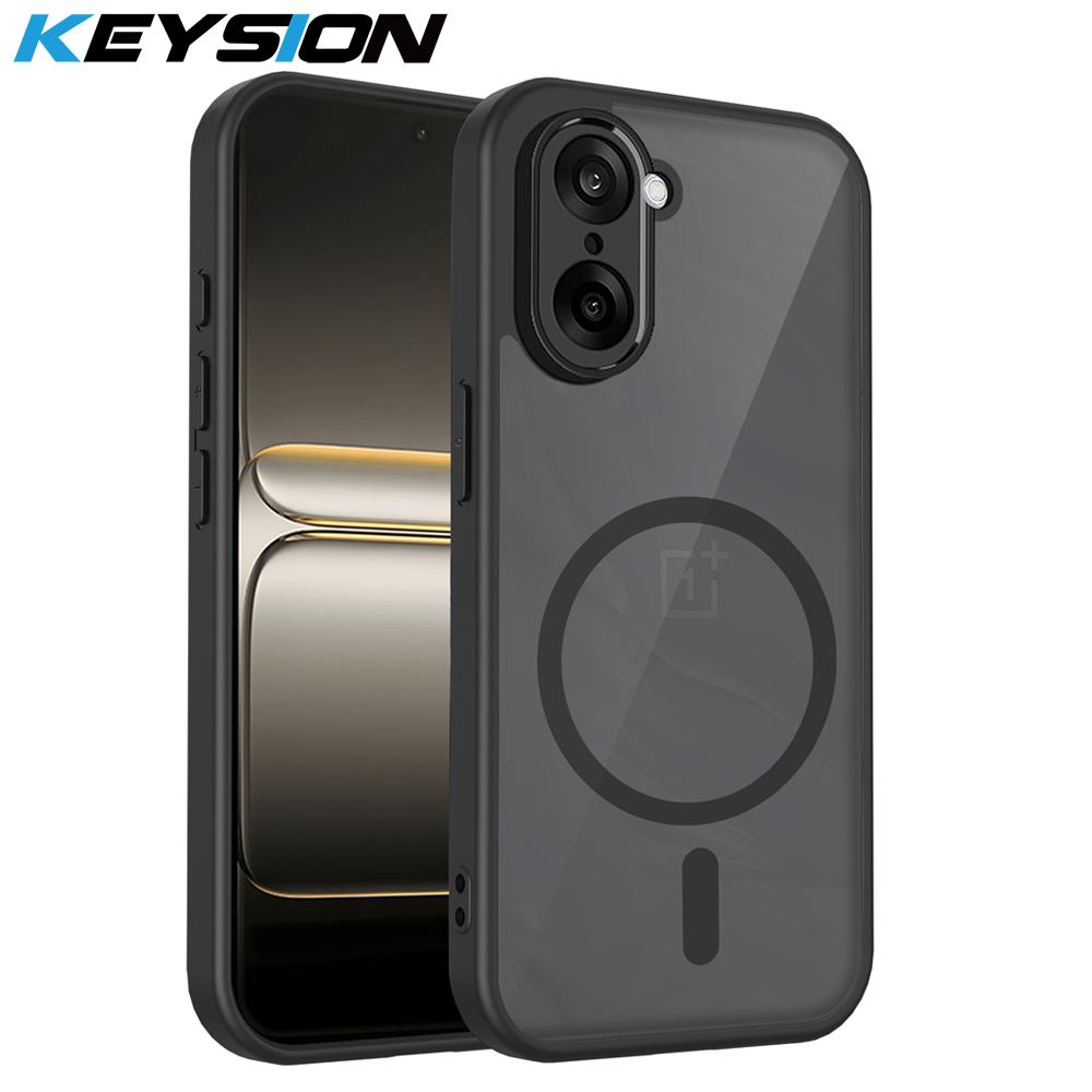 

KEYSION Magnetic Phone Case for OnePlus Nord CE5 Silicone+PC Matte Translucent Clear Shockproof Cover for OnePlus 1+Nord CE 5 5G for OnePlus Nord CE5 чёрный