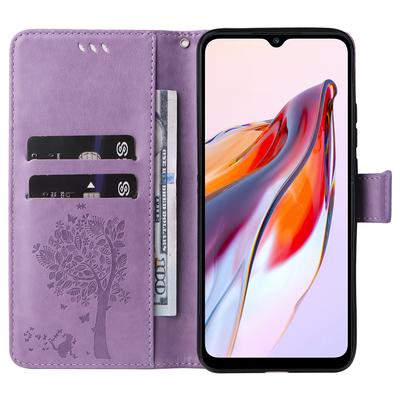 For Xiaomi Redmi 12C 4G/11A 4G Phone Case with Stand Cat Tree Pattern Leather Wallet Mobile Cover