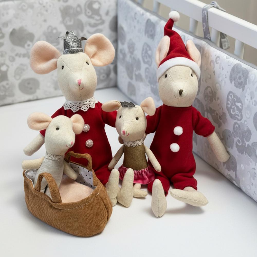 Cute stuffed animals mouse dolls family dollhouse mini plush christmas birthday gifts Little Mouse Plush dolls