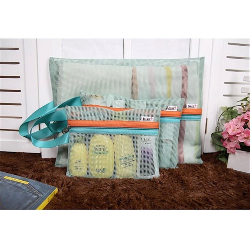 4pcs/set Travel Storage Organizer Bag Holiday Case Toiletry Clothes Mesh Storage Bag
