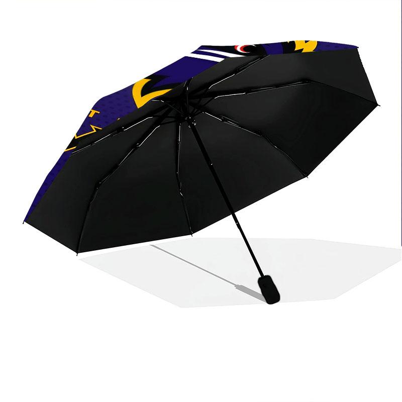 Baltimore Ravens Pattern, Automatic Folding Umbrella, Portable and Foldable Design, 8 Ribs, a Christmas or Birthday Gift.