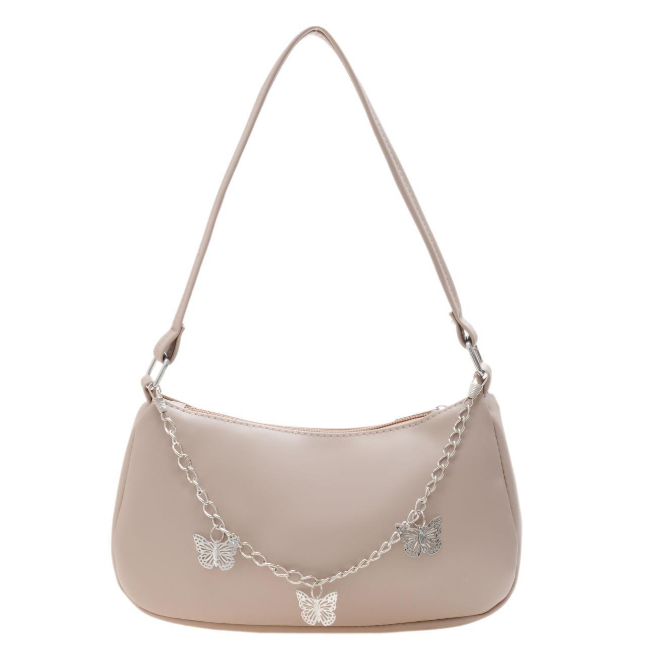 

Модные женские сумки на плечо с цепочкой-бабочкой, повседневные женские однотонные маленькие кошельки, элегантные сумки из искусственной кожи хаки