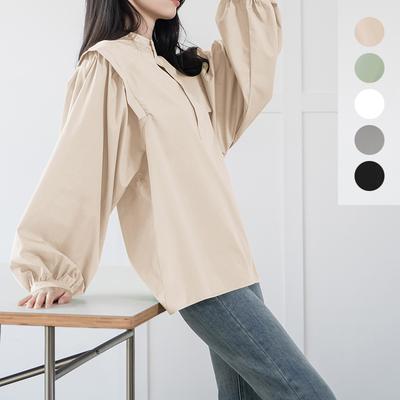Spring, Summer and Autumn New Women's Shirt Design Sense Niche Korean Version Lantern Sleeve Shirt Women