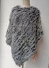 2022 Autumn/Winter Handmade Real Rabbit Fur Knit Triangle Shawl & Women's Pullover Cloak