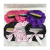 Custom Silk Sleep Bonnet Long Tie Double Layer Rhinestone Bonnets Edge Wraps Satin Hair Bonnet