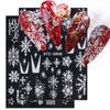 Self Adhesive Snowflake Pattern Nail Art Christmas Nail Stickers White Stickers For Nails Christmas Snowflake