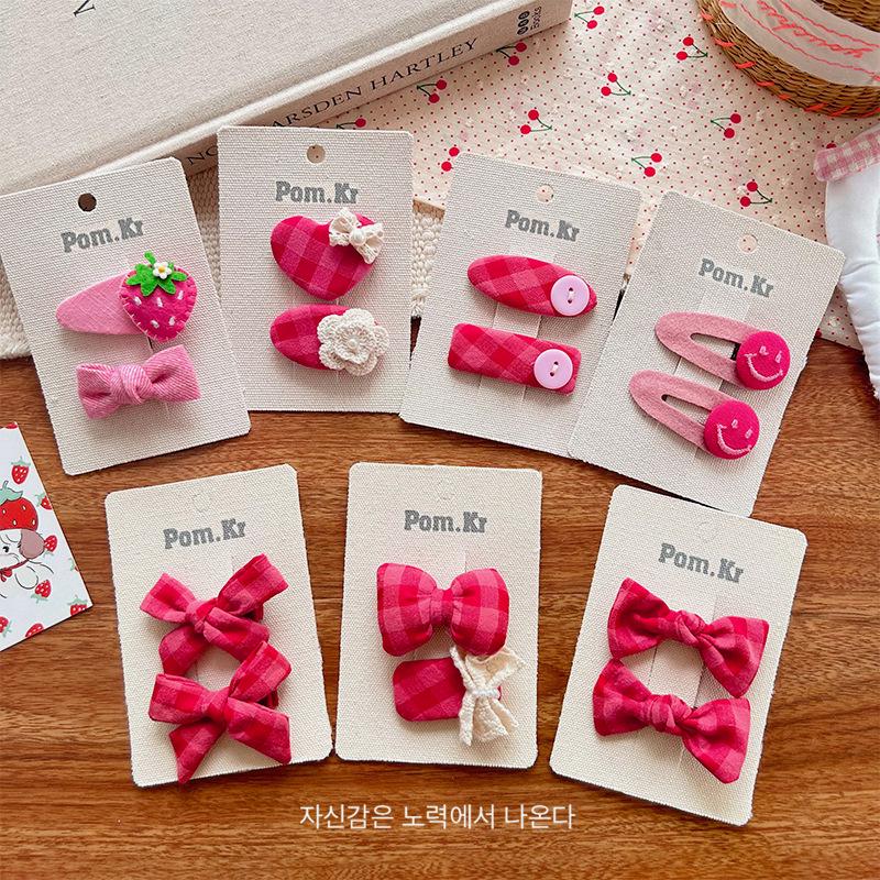 

Korean Style Cute Bowknot Lace Pearl Gingham Hair Clip