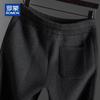 ROMON Men's Cashmere Blend Wool Thickened Drawstring Straight-leg Casual Pants