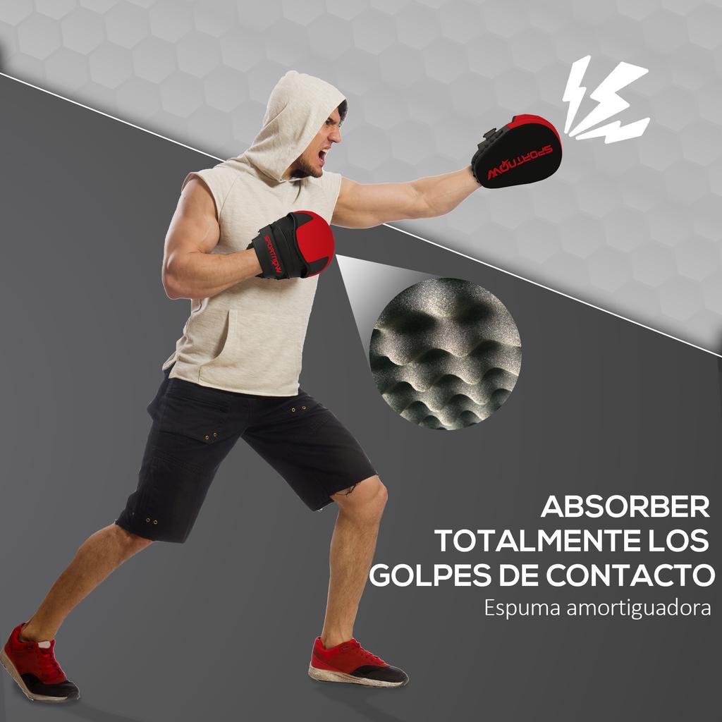 Boxing Gloves Curved Muay Thai MMA Pads For Training Karate Taekwondo Kickboxing Red