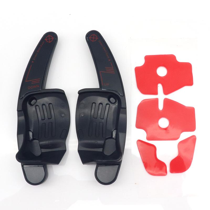 2Pcs For VW CC Golf 6 Passat B6 Jetta MK5 Car Steering Wheel Shifter Paddle Extensions ABS Blade Black Silver Auto Part