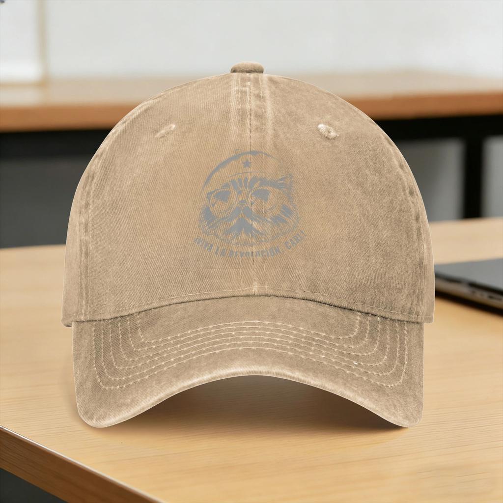 Washed Baseball Cap Viva La Revolucion Carl Funny Cat Spring Trucker Hat For Unisex-Teens  Fashion Camping Sun Snapback Cap