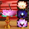 Seven-Color Plug-In Lotus Buddha Altar Offering Lamp with Eternal Light