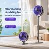 Ventilatore Circolatore d'Aria Moderno 3-in-1 5 Velocità 4 Altezze Silenzioso Portatile Ventilatore a Pedistallo USB-C per Casa Camera da Letto Ufficio Camper Campeggio