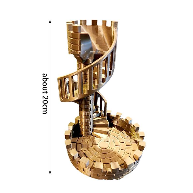 Clear Dice Tower Castle Dice Tower Game Props Ornaments Decompression Toys 5Pcs Dice Included Perfect Ancient Roman Castle Them