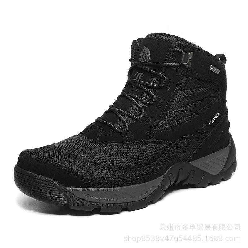 

American travel short boots training mountain boots high top non-slip wear-resistant mountaineering shoes high top sports tide shoes 40 чёрный