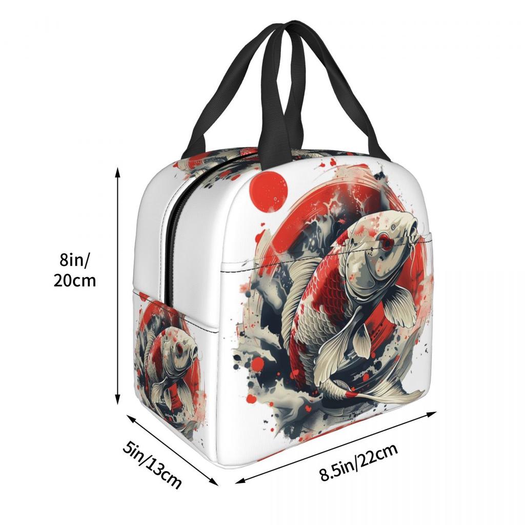 Koi Rising Insulated Lunch Bag for Women Office Cooler Thermal Food Box Tote Leakproof Lunch Boxes Container