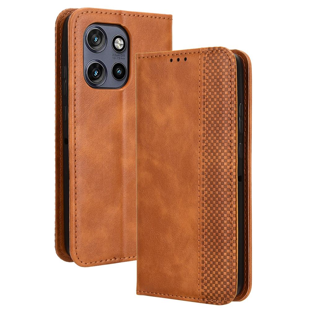 For Motorola Thinkphone 25 5G/Edge 50 Neo 5G/Moto S50 5G Leather Case Wallet Stand Retro Texture Phone Cover