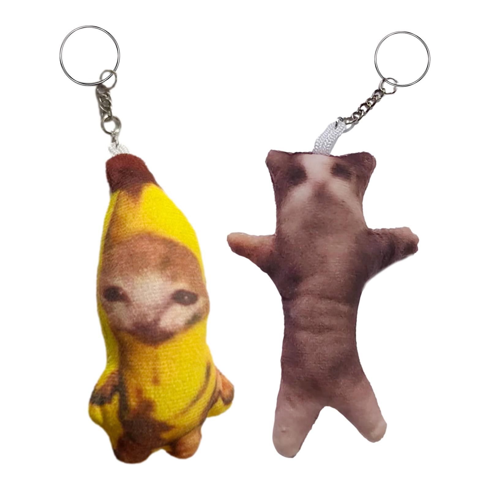 Креативный Happy Banana Cat, милый кулон, брелок для ключей, фигурка, подставка, модель, тарелка, декор для стола, декор для стола, подарок