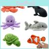 Entzückendes Meerestier-Fingerpuppen-Set mit Oktopus-Schildkröten-Plüschspielzeug für Familienspaß