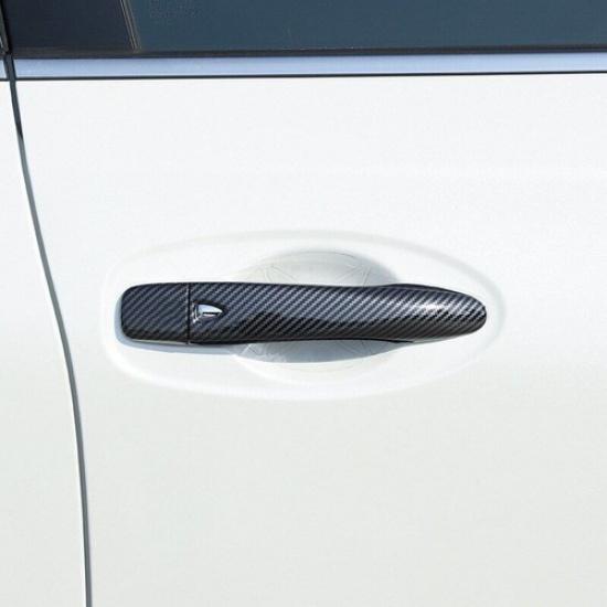 Carbon Fiber Exterior Door Handle Cover Keyholes For Nissan Rogue Sport Kicks
