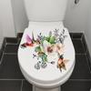 Waterproof PVC Toilet Sticker Bird Flower Toilet Lid Decal Toilet Seat Lid Sticker Strong Adhesive Bathroom Wall Stickers