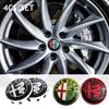 4PCS Car Wheel Hub Center Cap Emblem Badge Cover For Giulia Stelvio 156 Tonale Brera Giulietta Disco Volante Spider M