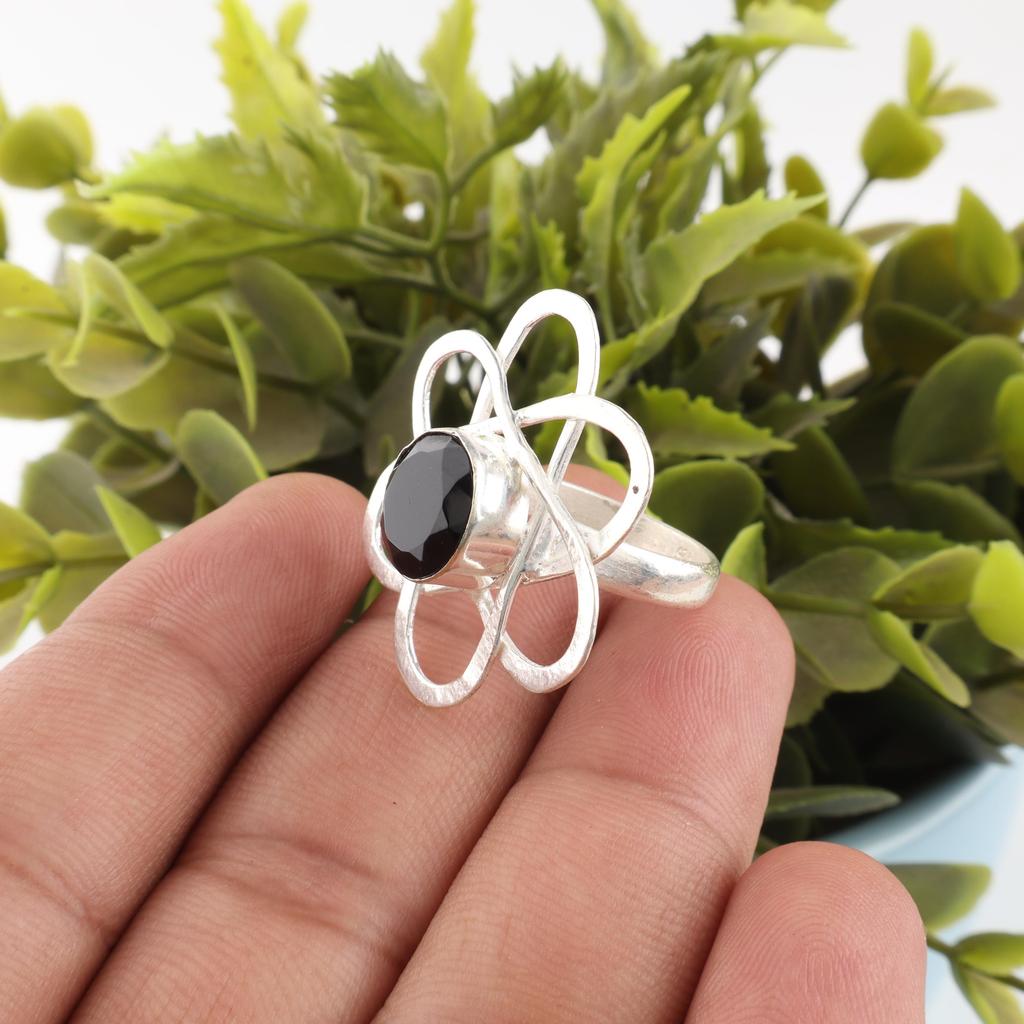 Black Onyx Gemstone Jewelry, 925 Solid Sterling Silver Ring, Handmade Attractive Silver AAA+ Ring, Gift For Love