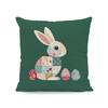 Happy Easter Egg Chick Floral Pillow Cover 2D Printed Peach Skin Cushion Case For Sofa Living Room Spring Decor 45X45